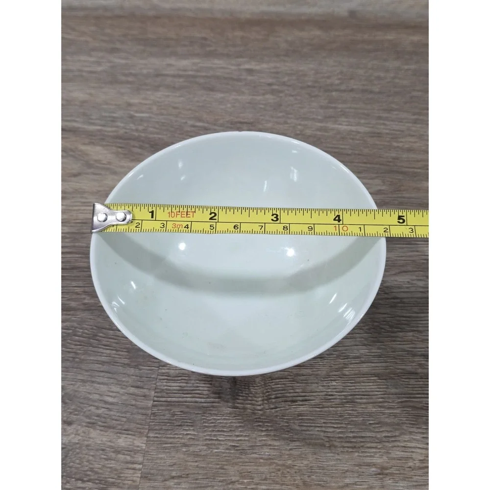 4 Japanese Blue & White Rice Bowls Floral, Mismatched 2